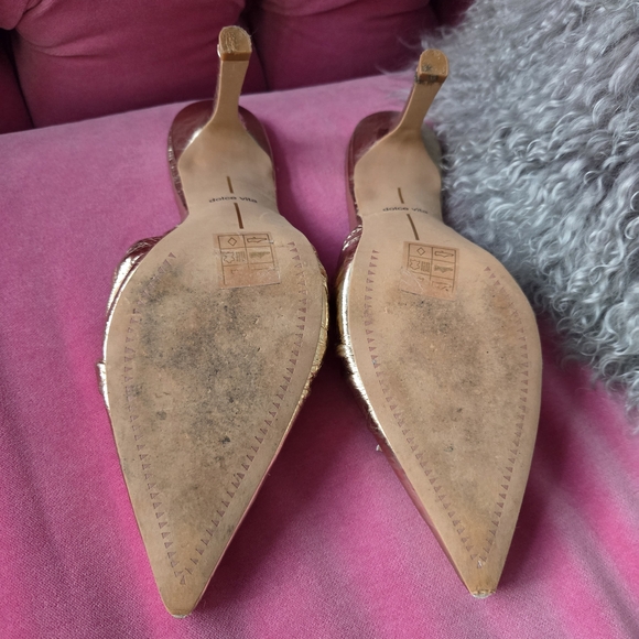 Dolce Vita Metallic Gold Pointed-Toe Mules - Picture 4 of 4
